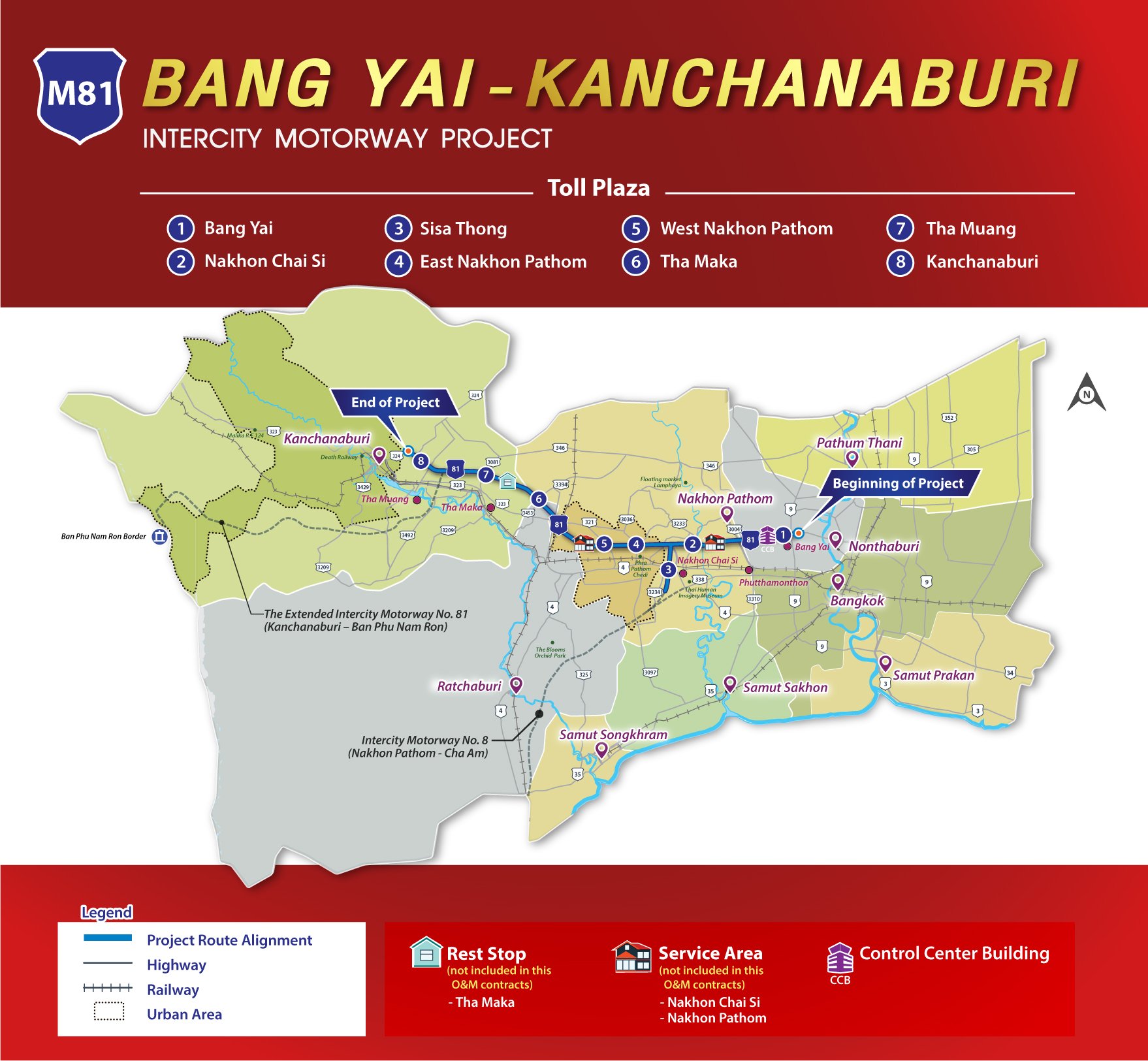 M8  โครงการทางหลวงพิเศษระหว่างเมือง สายบางใหญ่ - กาญจนบุรี (M81)